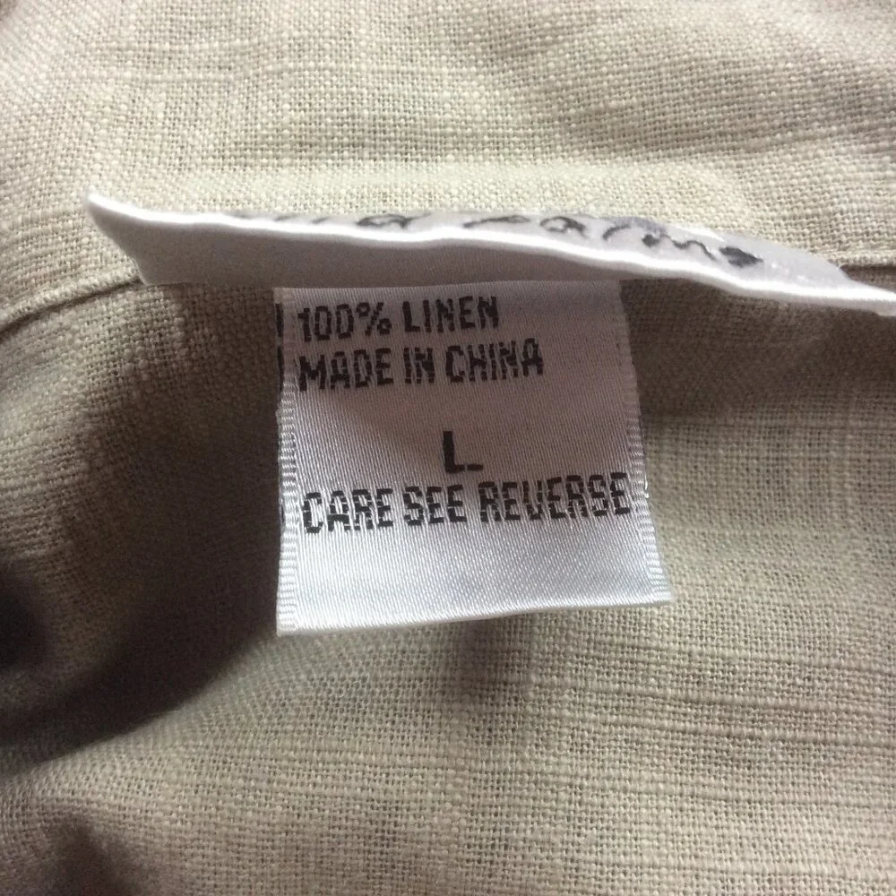 Vlntage Linen Wild Palms Lagenlook Shacket Size Large - Picture 5 of 6